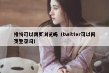 推特可以网页浏览吗（twitter可以网页登录吗）