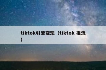 tiktok引流变现（tiktok 推流）