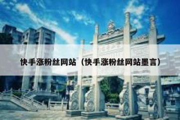 快手涨粉丝网站（快手涨粉丝网站墨言）