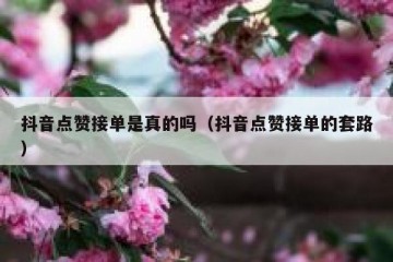 抖音点赞接单是真的吗（抖音点赞接单的套路）