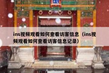 ins视频观看如何查看访客信息（ins视频观看如何查看访客信息记录）