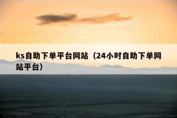 ks自助下单平台网站（24小时自助下单网站平台）