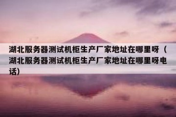 湖北服务器测试机柜生产厂家地址在哪里呀（湖北服务器测试机柜生产厂家地址在哪里呀电话）