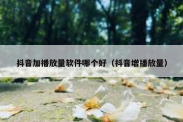抖音加播放量软件哪个好（抖音增播放量）