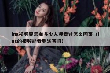 ins视频显示有多少人观看过怎么回事（ins的视频能看到访客吗）