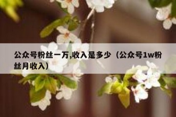 公众号粉丝一万,收入是多少（公众号1w粉丝月收入）