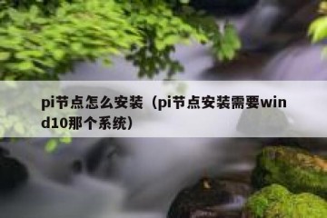 pi节点怎么安装（pi节点安装需要wind10那个系统）