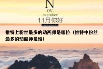 推特上粉丝最多的动画师是哪位（推特中粉丝最多的动画师是谁）