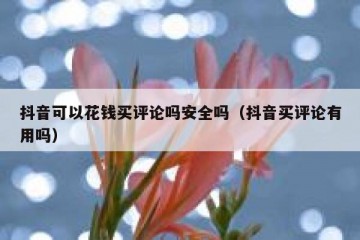 抖音可以花钱买评论吗安全吗（抖音买评论有用吗）