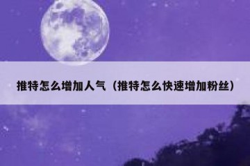 推特怎么增加人气（推特怎么快速增加粉丝）