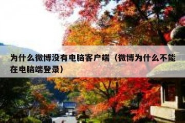 为什么微博没有电脑客户端（微博为什么不能在电脑端登录）