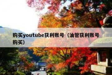 购买youtube获利账号（油管获利账号购买）