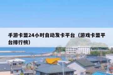 手游卡盟24小时自动发卡平台（游戏卡盟平台排行榜）