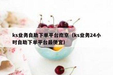 ks业务自助下单平台南京（ks业务24小时自助下单平台最便宜）