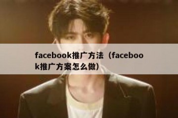 facebook推广方法（facebook推广方案怎么做）