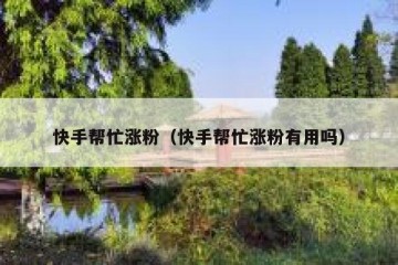 快手帮忙涨粉（快手帮忙涨粉有用吗）