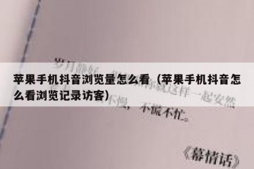 苹果手机抖音浏览量怎么看（苹果手机抖音怎么看浏览记录访客）
