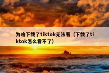 为啥下载了tiktok无法看（下载了tiktok怎么看不了）