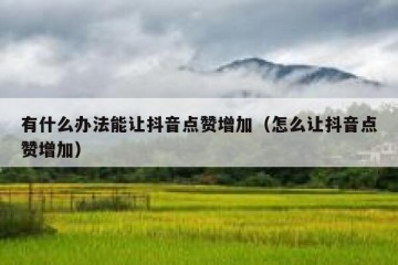 有什么办法能让抖音点赞增加（怎么让抖音点赞增加）