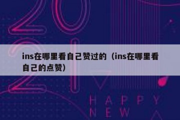 ins在哪里看自己赞过的（ins在哪里看自己的点赞）