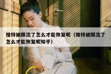 推特被限流了怎么才能恢复呢（推特被限流了怎么才能恢复呢知乎）