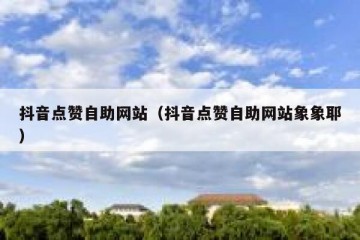 抖音点赞自助网站（抖音点赞自助网站象象耶）