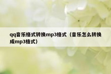 qq音乐格式转换mp3格式（音乐怎么转换成mp3格式）