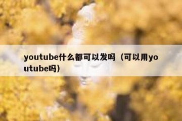 youtube什么都可以发吗（可以用youtube吗）