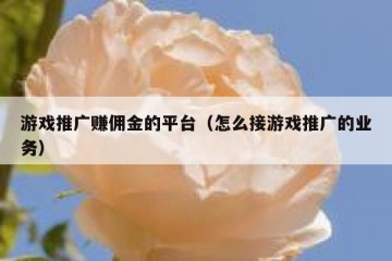 游戏推广赚佣金的平台（怎么接游戏推广的业务）