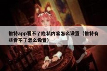 推特app看不了隐私内容怎么设置（推特有些看不了怎么设置）