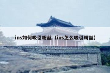 ins如何吸引粉丝（ins怎么吸引粉丝）