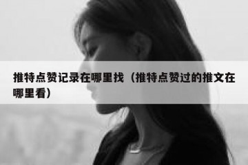 推特点赞记录在哪里找（推特点赞过的推文在哪里看）
