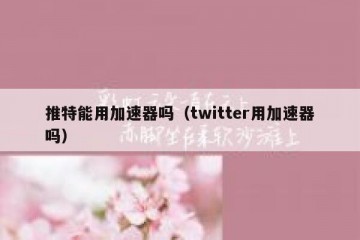 推特能用加速器吗（twitter用加速器吗）