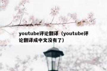 youtube评论翻译（youtube评论翻译成中文没有了）