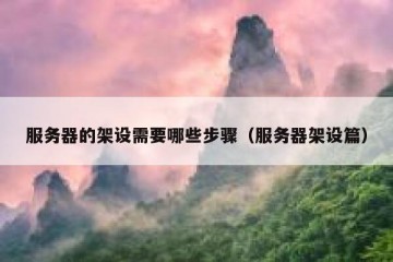 服务器的架设需要哪些步骤（服务器架设篇）