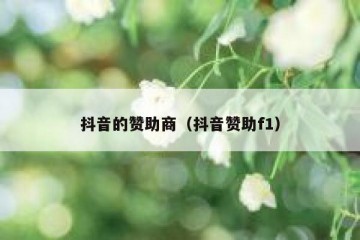 抖音的赞助商（抖音赞助f1）
