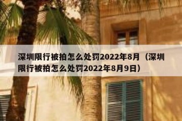 深圳限行被拍怎么处罚2022年8月（深圳限行被拍怎么处罚2022年8月9日）