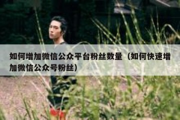 如何增加微信公众平台粉丝数量（如何快速增加微信公众号粉丝）