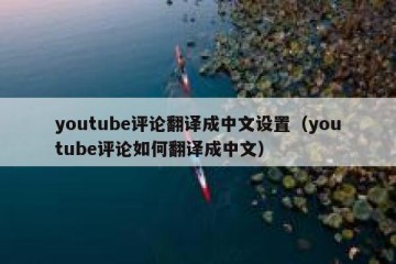 youtube评论翻译成中文设置（youtube评论如何翻译成中文）