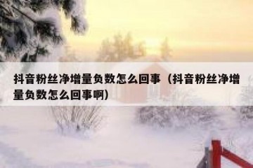 抖音粉丝净增量负数怎么回事（抖音粉丝净增量负数怎么回事啊）