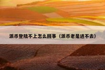 派币登陆不上怎么回事（派币老是进不去）