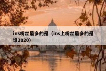 ins粉丝最多的是（ins上粉丝最多的是谁2020）