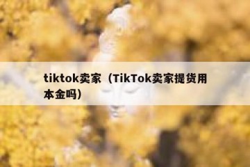 tiktok卖家（TikTok卖家提货用本金吗）