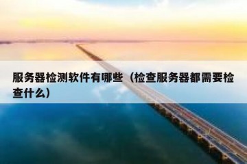 服务器检测软件有哪些（检查服务器都需要检查什么）