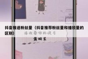 抖音推送粉丝量（抖音推荐粉丝量和播放量的区别）