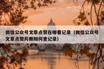 微信公众号文章点赞在哪看记录（微信公众号文章点赞片断如何查记录）
