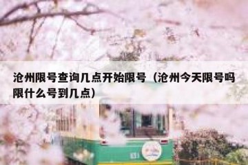 沧州限号查询几点开始限号（沧州今天限号吗限什么号到几点）