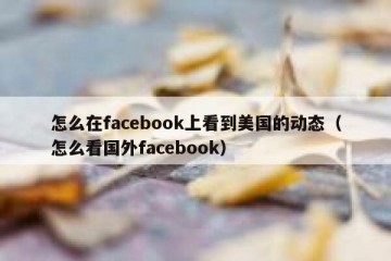 怎么在facebook上看到美国的动态（怎么看国外facebook）