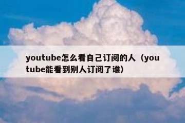 youtube怎么看自己订阅的人（youtube能看到别人订阅了谁）