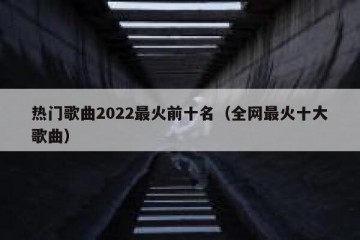 热门歌曲2022最火前十名（全网最火十大歌曲）